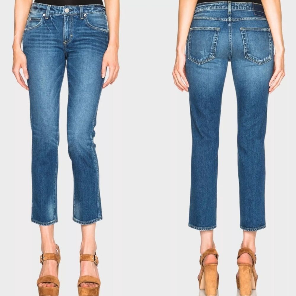 AMO Blue Cropped Ankle Jeans